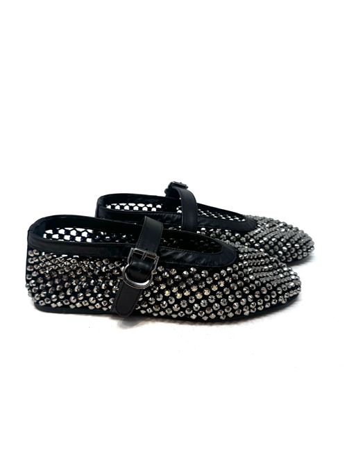 Ballerina donna con strass e cinturino IL LACCIO | 5860RETEBLACK/SILVER